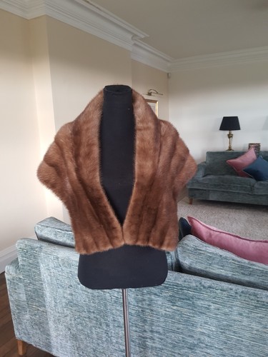 Mink stole cape shawl scaff - mink,