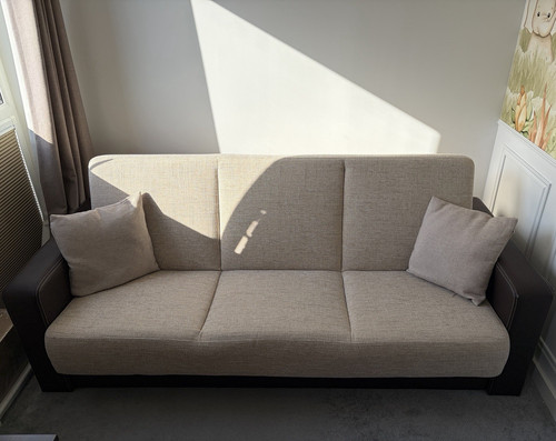 Beige brown fabric - beige/brown, faux