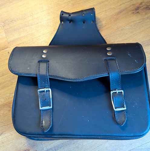 Black leather motorcycle - black,