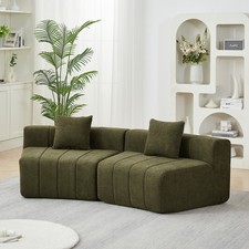Chenille curved sectional sofa