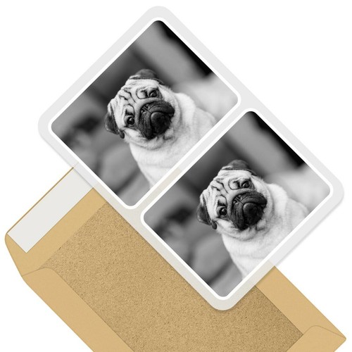 Rectangle stickers 10cm bw - 2,