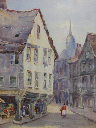 Watercolour continental street - watercolour,