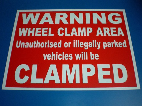 Wheel clamp area unauthorised - wheel,