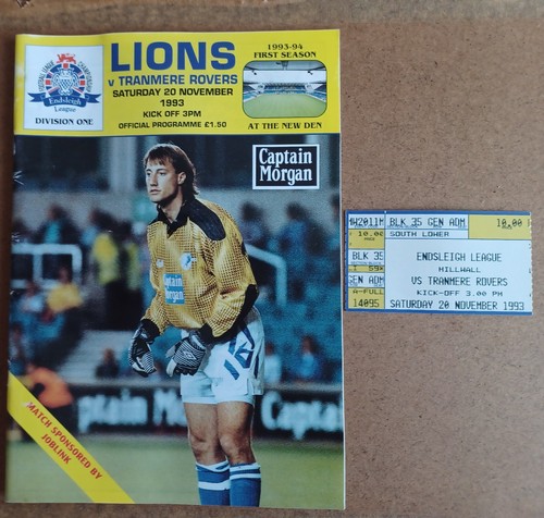 1993 millwall v tranmere - ,