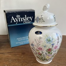 Aynsley Fine Bone China Wild Tudor Ginger Jar Acorn Lid Excellent Condition