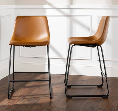 Brown upholstered barstool - brown,