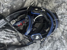 New black and blue driving harness size full cob and pony