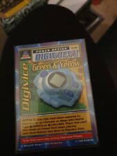2 x DIGIMON - DIGIVOLVE Green & Yellow Digivice Power Option Trading Card w/...