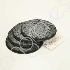 Set Of 4 Round Dark Grey Mosaic Glass Coasters Drink Cup Glass Mat Home Decor De