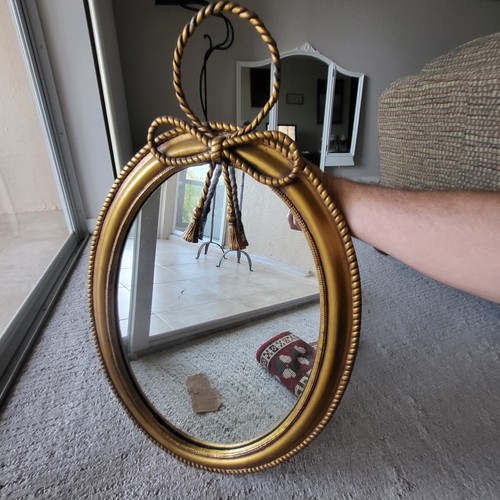 Antique mirror oval - antique,