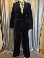 Zara Velvet Suit Navy Ladies
