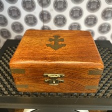 Vintage Brass Compas In Wooden