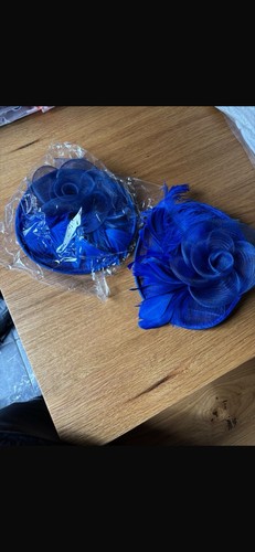 Blue fascinator wedding event - fascinator,