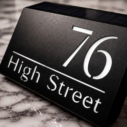 Custom solar led house sign - solar,