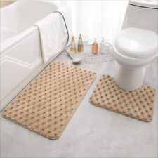 Bathroom Rug Loop Bath Mat Set Ultra Soft Toilet Rug Anti Slip Rugs UK NEW