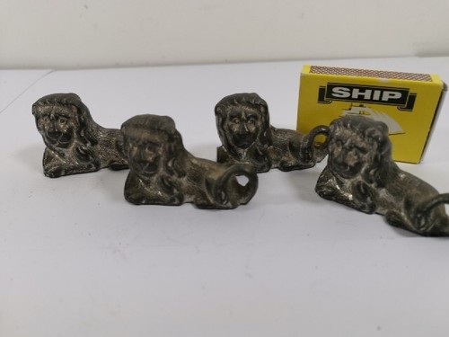 Set four vintage metal lion - set,