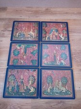 Vintage Lady Clare Placemats X 6 Table Mats Made In England Pallas Tapestry REF4