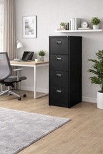 Tall Heavy Duty Black 4 Drawer