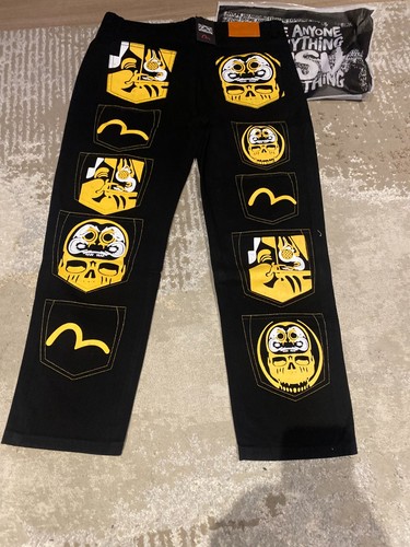 Evisu mens black jeans - evisu, jeans-