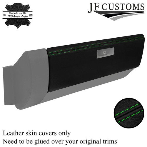 Green stitch leather glove box - green,