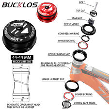 1-1/8 Threadless MTB Road Bike Bearing Headset 44mm for 28.6 Straight Fork/Frame