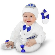 Baby Boy Newborn Crown Romper