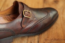 Crockett & Jones Chalfont Brown Leather Brass Monk Buckle Shoes Mens UK 7.5 E