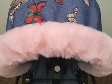 New Baby Pram Fur Hood Trim