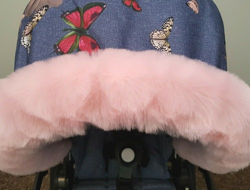 New baby pram fur hood - new,