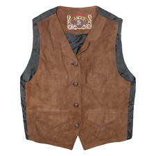 ARGUS Womens Waistcoat Brown Leather Suede M