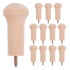  12 Pcs Wooden Wall-mounted Coat Hook Shaker Peg Rail for Hanging Clothes Hats