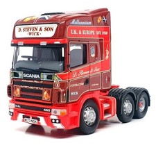 Corgi 1/50 Scale CC12904 - Scania Topline Tractor Unit (D. Steven & Son) Red