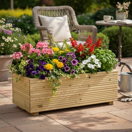 Large decking patio planter - large,