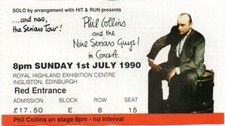 Phil Collins Edinburgh 1990 Ticket Stub
