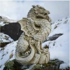 Scaly Dragon Statue |Reconstituted Stone Mythical Concrete Garden Ornament Decor