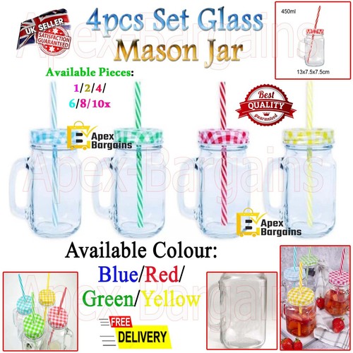 Glass drinking jar with - glass,