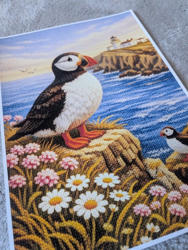 Puffin knitted fair - puffin, isle