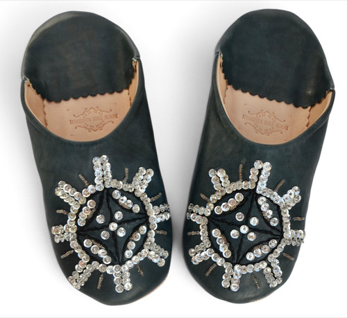 Womens moroccan leather - leather, sequin
