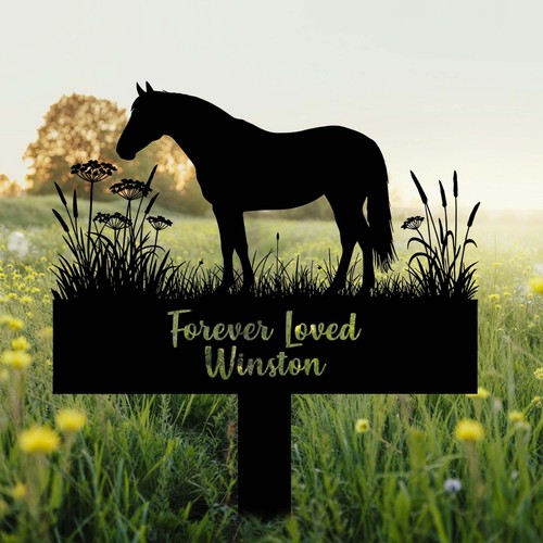Custom horse memorial grave - custom,