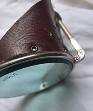 VTG STEAMPUNK SUNGLASSES WW2 MATSUDA GAULTIER GREENLENS  LEATHER SHIELDS