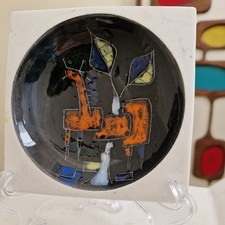 Vintage Ceramic Dish Mid Century Italian Retro 1950s 1960s Abstract MCM