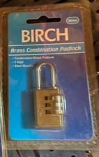 3 Digit Combination Small Brass Padlock. Ideal - Luggage/Toolbox/Locker/Suitcase