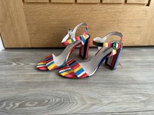 Rainbow Stripe Block Heel