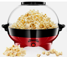 Popcorn Maker Round 800W Non-Stick Coated Pop Corn Machine Removable lid NEW