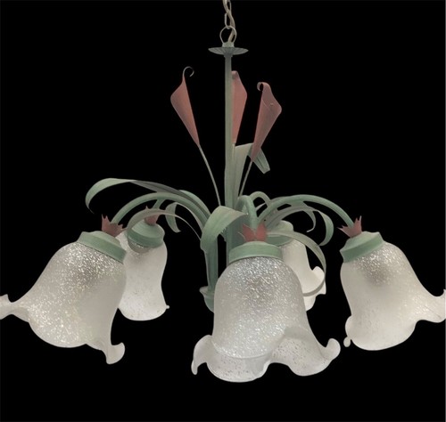 Vintage toleware pendant - toleware, light