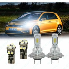 For VW Golf MK7 2012-2016 H7 Clear White Headlight Bulbs 501 Led Side Light Bulb