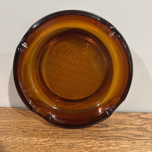 Vtg mcm amber glass cigar - glass,
