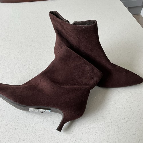 Burgundy suede ankle booties - suede,