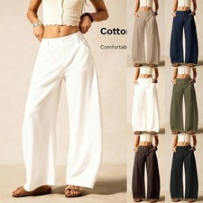 UK Womens Wide Leg Mid Waist
