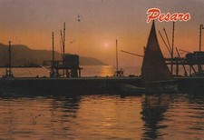 PESARO, SUNSET, Italy - Vintage POSTCARD